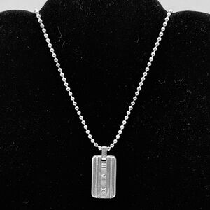 Tiffany & Co Vintage Silver Atlas 2003 Dog Tag Pendant Necklace